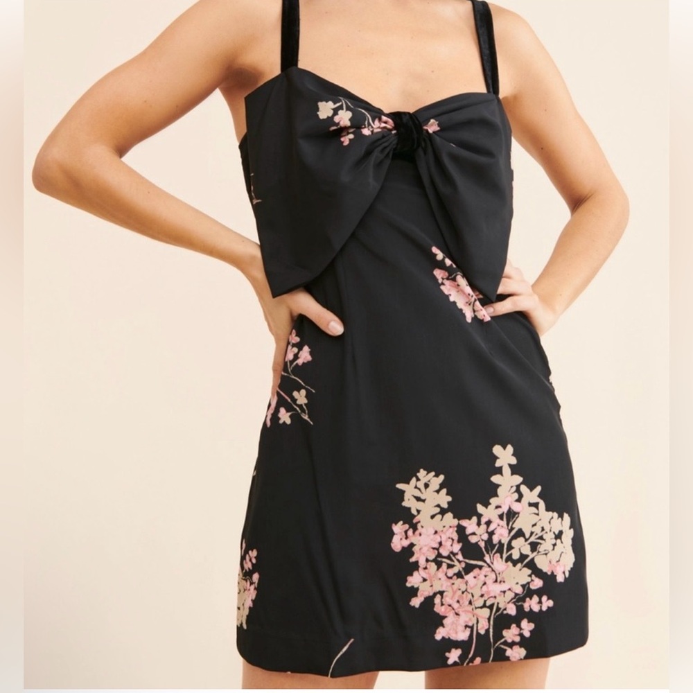 Free People Tie A Bow Mini Dress
